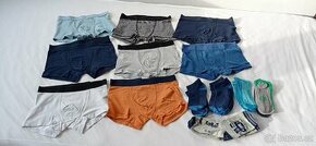 Sada boxerek značky H&M + ponožky (vel. 134/140)