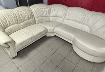 Kožená rohová sedací souprava - PRAVÁ KŮŽE