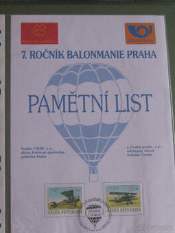 Pamětní list- 7.ročník Balonmanie Praha 2001