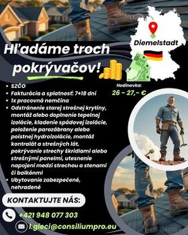 Hľadáme troch pokrývačov