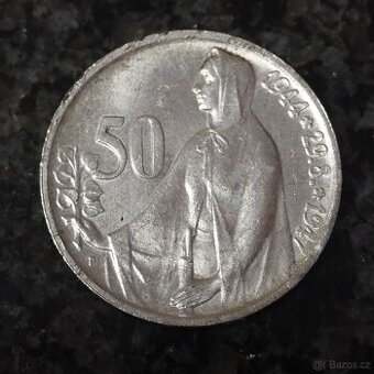 Stříbrná pamětní mince 50 Kč   3. výročí SNP 1947