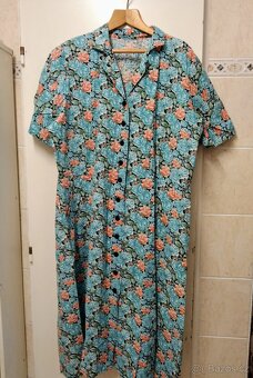 Handmade originál plátěné letní šaty velikost 52/54.