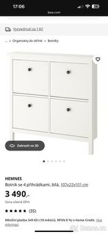 Botník bílý IKEA Hemmes