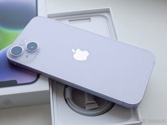 Apple iPhone 14 128GB Fialový - ZÁRUKA 12 MĚSÍCŮ - KOMPLETNÍ