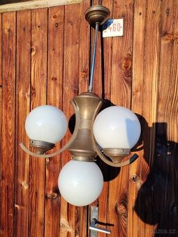 Starožitný lustr Art Deco mosaz