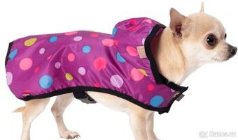 Obleček - Pláštěnka pro psa  MIA fialová s puntiky 40cm
