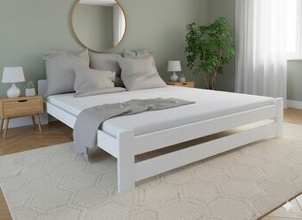 Nová postel MASIV bílá 140x200 cm s roštem