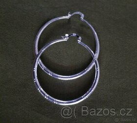 Nové dámské stříbrné náušnice kruhové kruhy 5 cm 925 - 1