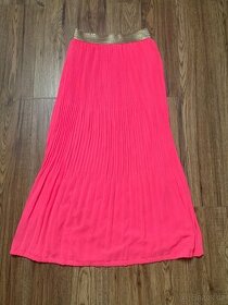 Neonově růžová plisovaná maxi sukně (vel. 40/42)
