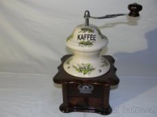 Porcelánový, velký, stolní, mlýnek na kávu - Konvalinky 5 - 1
