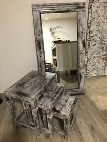 Vintage zrcadlo a 3x stoličky - 1