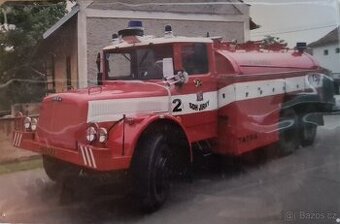Plechová cedule velká retro 40x30 POŽÁRNÍ AUTO OLD