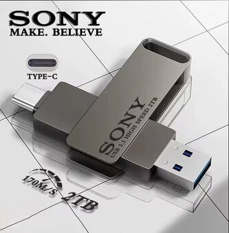 Flash disk 2v1 SONY 2TB, 2048GB USB 3.1 s USB-C otočný, NOVÝ