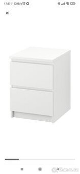 Komoda bílá malá Malm, zn. Ikea