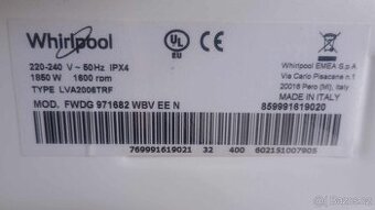 Pračka +sušička Whirlpool LVA2006TRF FWDD 1071682 WBVna ND