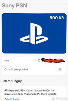 PSN Voucher 500Kč