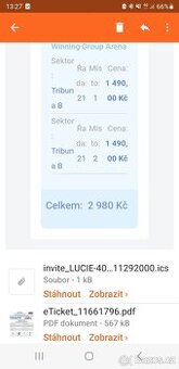 Vstupenky na kapelu Lucie