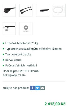 Příčníky na Fiat Tipo kombi od r. 2016