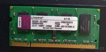 Kingston SODIMM DDR2 1GB 667MHz CL5 KVR667D2S5/1G