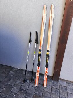 Dětský set na běžky: Sporten 140 cm SNS, hůlky Leki 100 cm