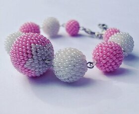 Náramek bílorůžový (nový)