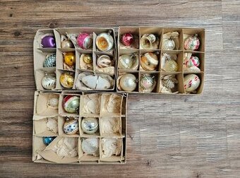 Retro vánoční ozdoby skleněné Cena platí za všechny 29 ks