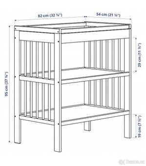 IKEA GULLIVER Přebalovací stůl bílý + podložka