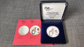 Stříbrná 500 Kč mince - JAWA 250 Proof i BK