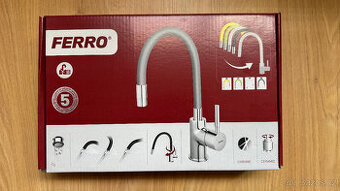 Stojánková dřezová baterie Ferro šedá/chrom