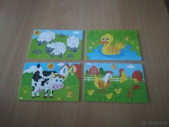 dřevěné puzzle 4x12 dílků