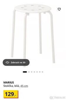 2x židle IKEA MARIUS – bílá