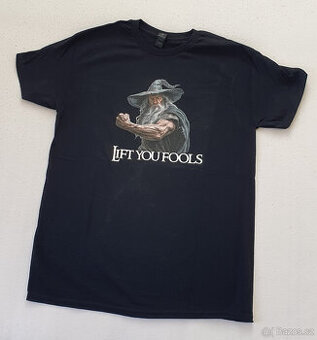 Lift You Fools (Gandalf X Gym), černé tričko, vel. M