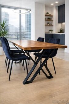 Ocelové stolové nohy X – černý mat, 72 cm, šířka 70 cm (pár)