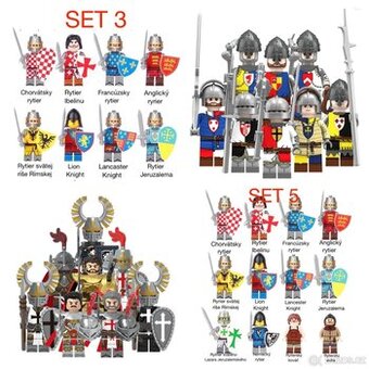 Figúrky Rytieri 3 (8ks) - typ lego, nové, nehrané