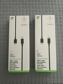 Kabel Belkin USB-C na lightning, 0,9 m, černý, 2 ks