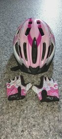 dívčí helma na kolo + rukavice