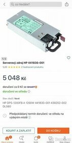 Serverový zdroj HP  na 1200w