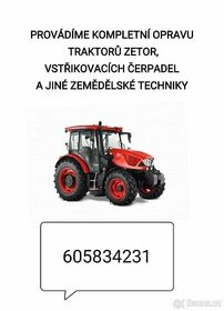 Opravy traktorů a zemědělské techniky