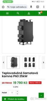Teplovzdušna šamotová kamna Pn3 25kw