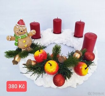 Prodám nový trvanlivý adventní věnec - s perníčkem