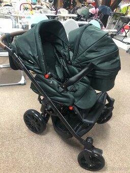 Kočárek pro dvojčata Dorjan twin,adaptér + autosedačky Cybex