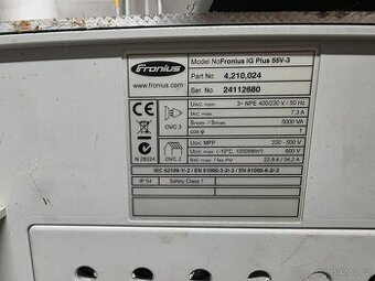 Prodám Střídač/měnič k FVE Fronius IG Plus 55V-3
