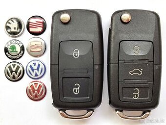 Klíč Škoda Volkswagen Seat 2 / 3 tlačítka.  Cena za 1 kus =
