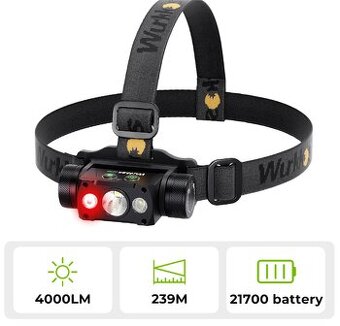 Čelovka Wurkkos HD50, LED, USB-C, 4000L, 5000mAh PECKA