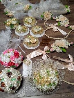 Luxusní svatební set ze saténových stuh