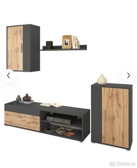 Obývací stěna, grafit/dub wotan, KEVIN