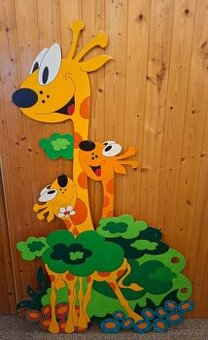 Žirafy na zeď, hodiny, metr, věšáčky, motýlek, měsíček SLEVA