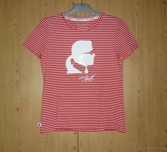 Červeno - bílé dámské tričko Karl Lagerfeld