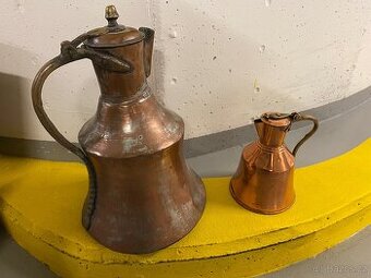 Starožitná Turecká Kladená Měděná Karafa Z Bursy