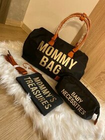 Nová černá cestovní taška s popruhem přes rameno Mommy Bag